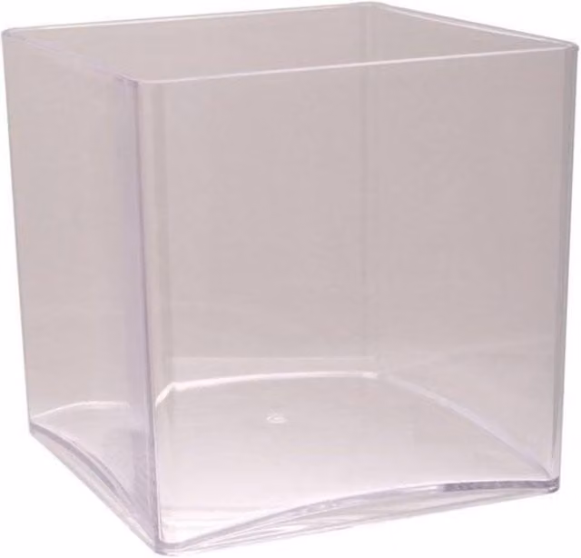 KDMD Acrylic Cube Vase Set of 2, Clear, 15 x 15 x 15 cm