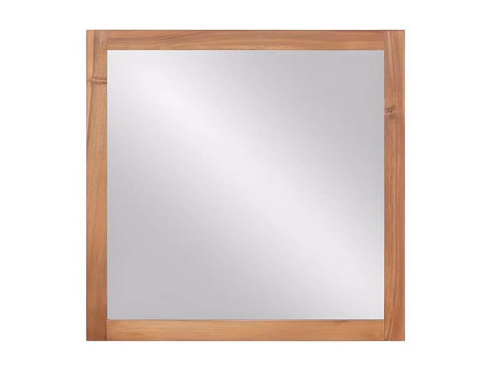 Vente-unique SEPANG Square Acacia Wood Wall Mirror in Walnut, W/H: 60 x 60 cm – 2