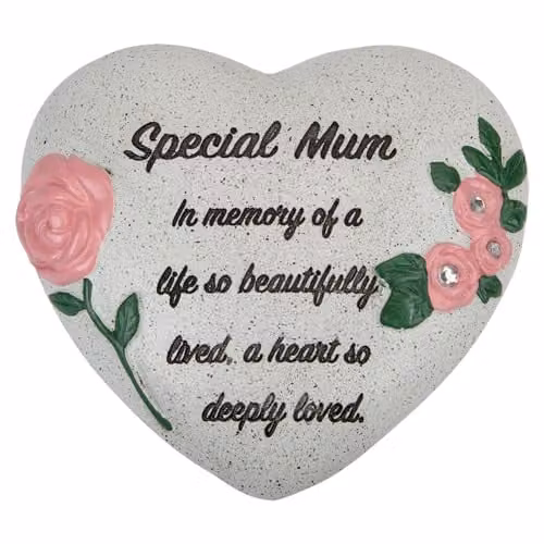VFM e-Store Memorial Flower Pot Ornament in Grey, W/D/H: 16 x 14 x 7 cm