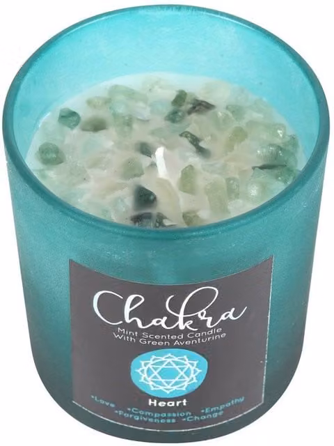 Something Different Mint Heart Chakra Scented Candle in Petrol