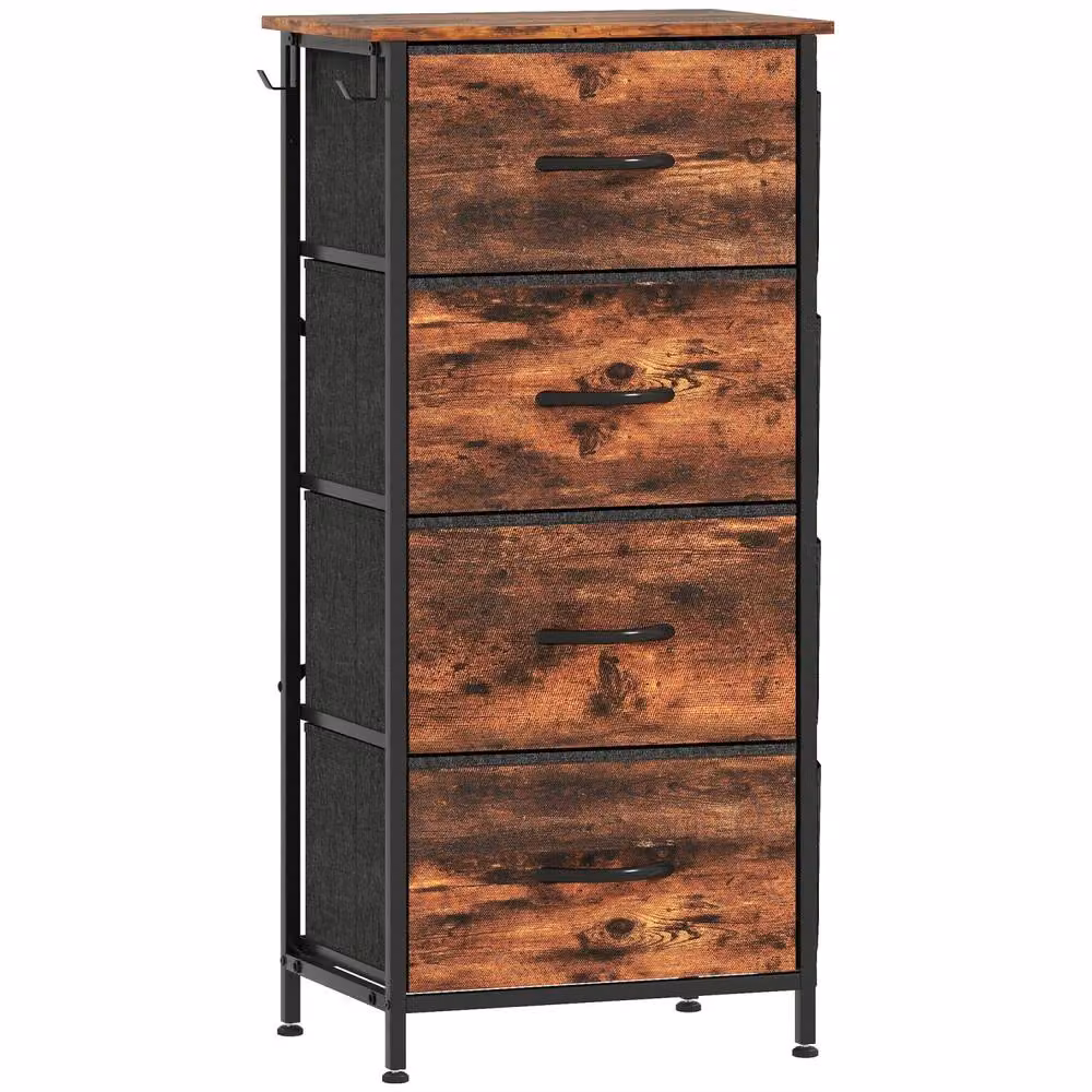 Wyld Haus Balo 4 Drawer Storage Chest in Brown and Black Fabric and Metal – 2
