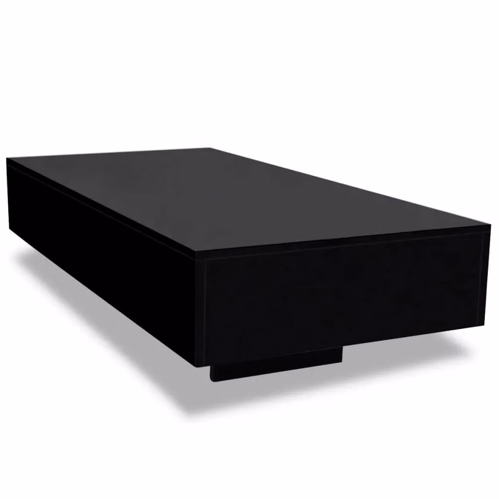Berkfield Home Modern Rectangular Coffee Table in High Gloss Black – 2
