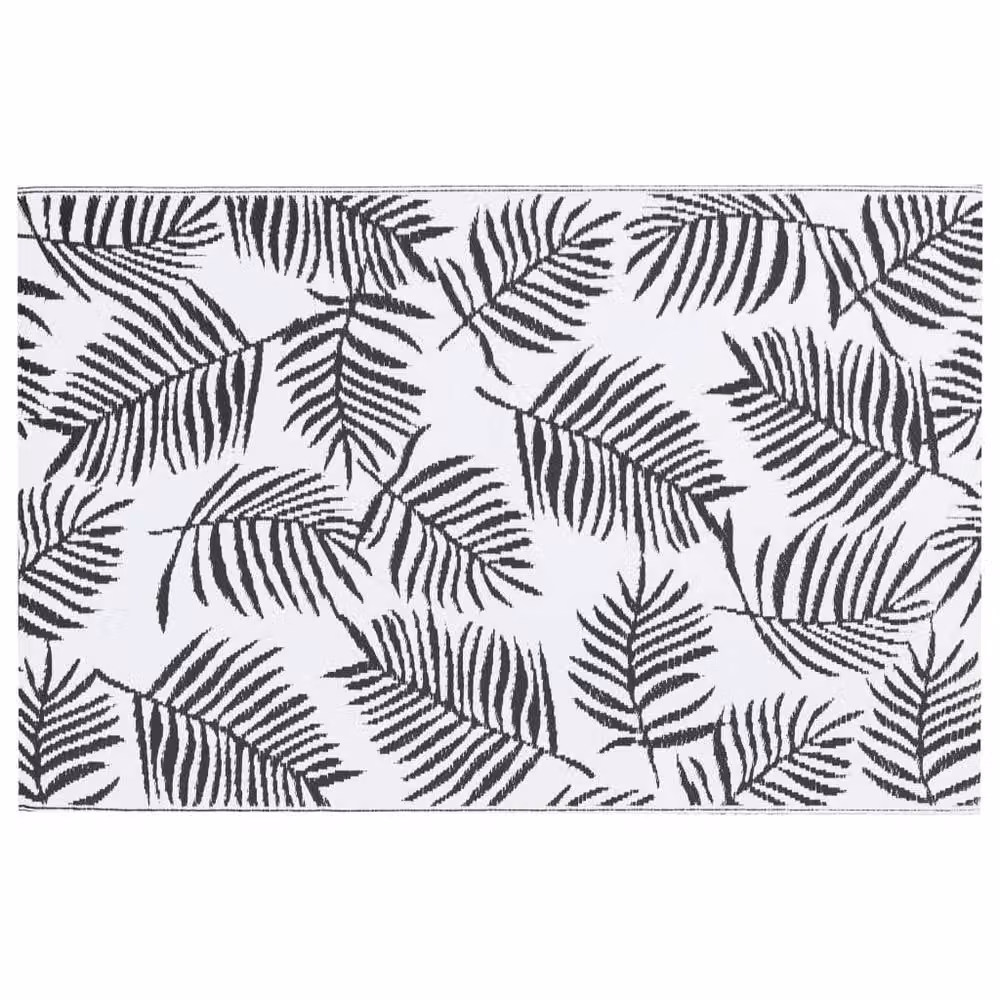 Berkfield Home Outdoor Floral Carpet in White and Black, W/D: 120 x 180 cm – 3