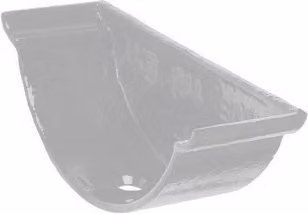 Hargreaves Premier Cast Iron Beaded Half Round Gutter External Stopend, Grey, 150mm