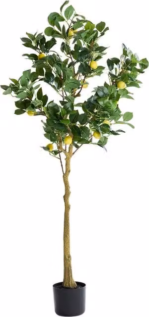 Livingandhome Artificial Mediterranean Lemon Tree in Green and Yellow