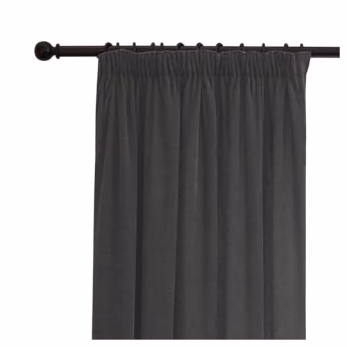Furn Riva Home Soft Chenille Blackout Pencil Pleat Curtains, Silver, W: 117 cm, H: 183 cm – 2