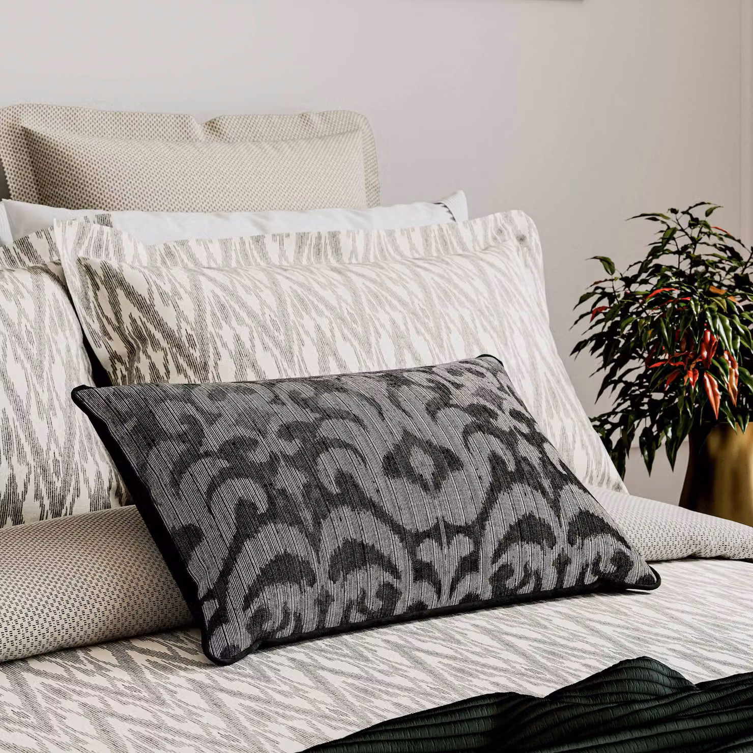 Bedeck of Belfast Nadir Green Cotton Percale Duvet Cover and Pillowcase Set, W: 180 cm, H: 200 cm – 2
