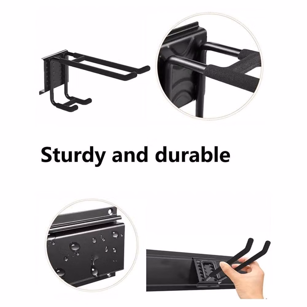 SPETLEK 2x Wall Mounted Tool Rack Organiser with Long Hooks in Black, H x W: 2000 x 1000 mm – 5