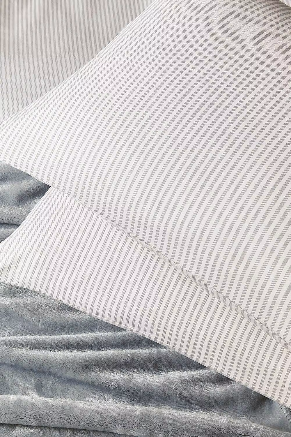 Helena Springfield Twill Stripe Duvet Cover and Pillowcase Set in Grey, W: 180 cm, H: 200 cm – 3