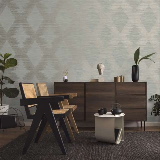 Superfresco Easy Serenity Large Scale Geometric Abstract Wallpaper in Green
