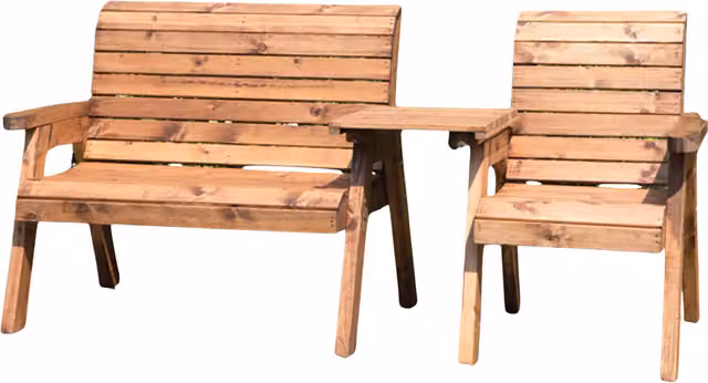 Samuel Alexander Rustic Brown Pine Wood Chunky Set with Straight Tray