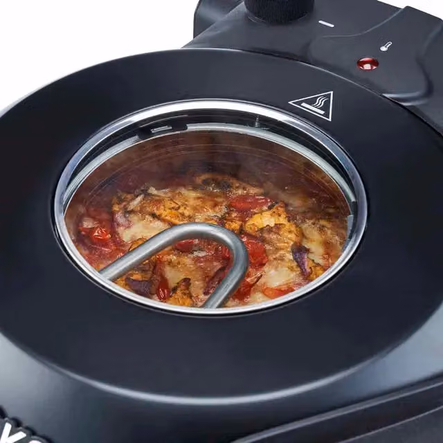 Cooks Professional Electric Pizza Oven with Stone Base and Timer in Black – 6