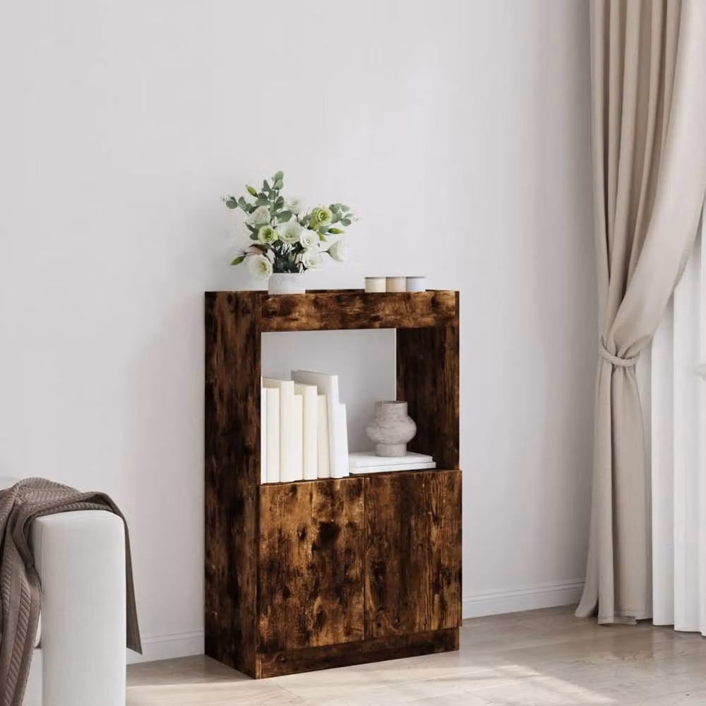 Berkfield Home Smoked Oak Highboard in Brown, W/D/H: 63 x 33 x 100 cm – 3