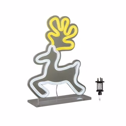 Samuel Alexander White Light Up Christmas Reindeer Table Top Neon Sign, 25cm – 5