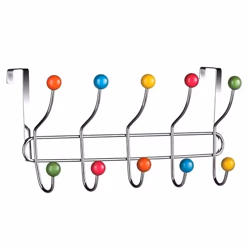 Orsina 10 Hook Hanger with Multicolour Plastic Balls, W/D/H: 40 x 12.5 x 17.5 cm