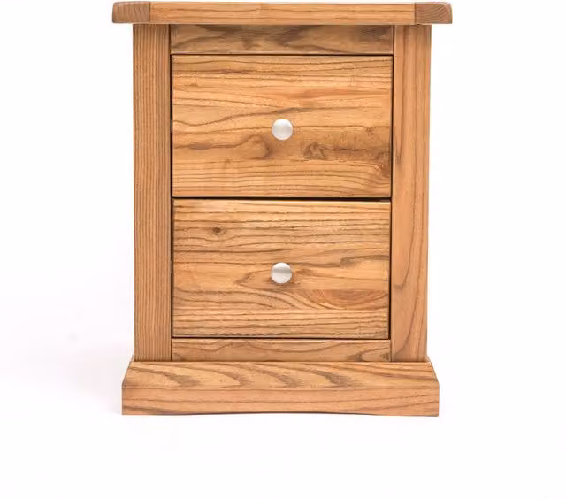 Cabinet Bits Salerno 2 Drawer Bedside Table in Natural Wood