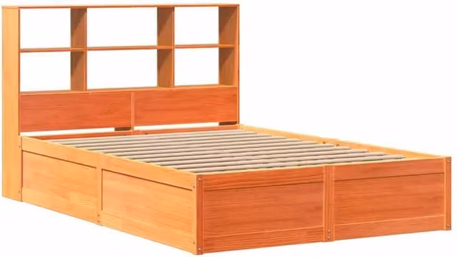Berkfield Home Beautiful King Size Solid Wood Bed Frame in Wax Brown, W/D/H: 150 x 200 x 110 cm – 1
