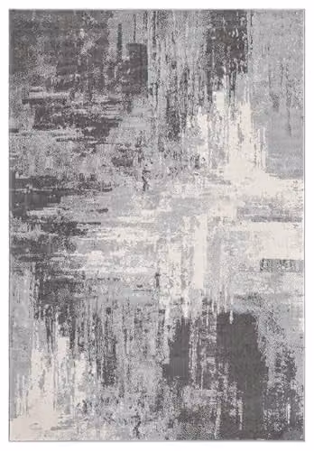 Desire Rugs Abstract Modern Grey Runner Rug, W: 60 cm, L: 220 cm – 2