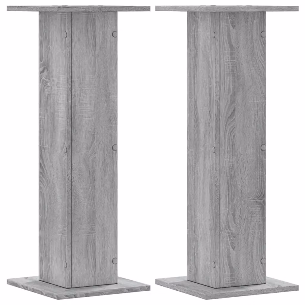 Berkfield Home Set of 2 Modern Grey Engineered Wood Plant Stands, W/D/H: 30 x 30 x 80 cm – 2