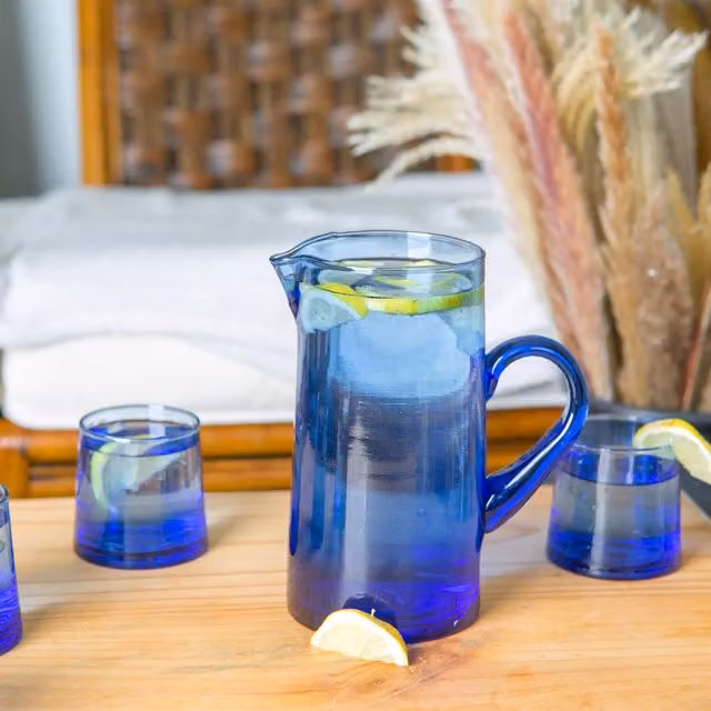 Nicola Spring Glass Jug, 1 l, Blue or Green