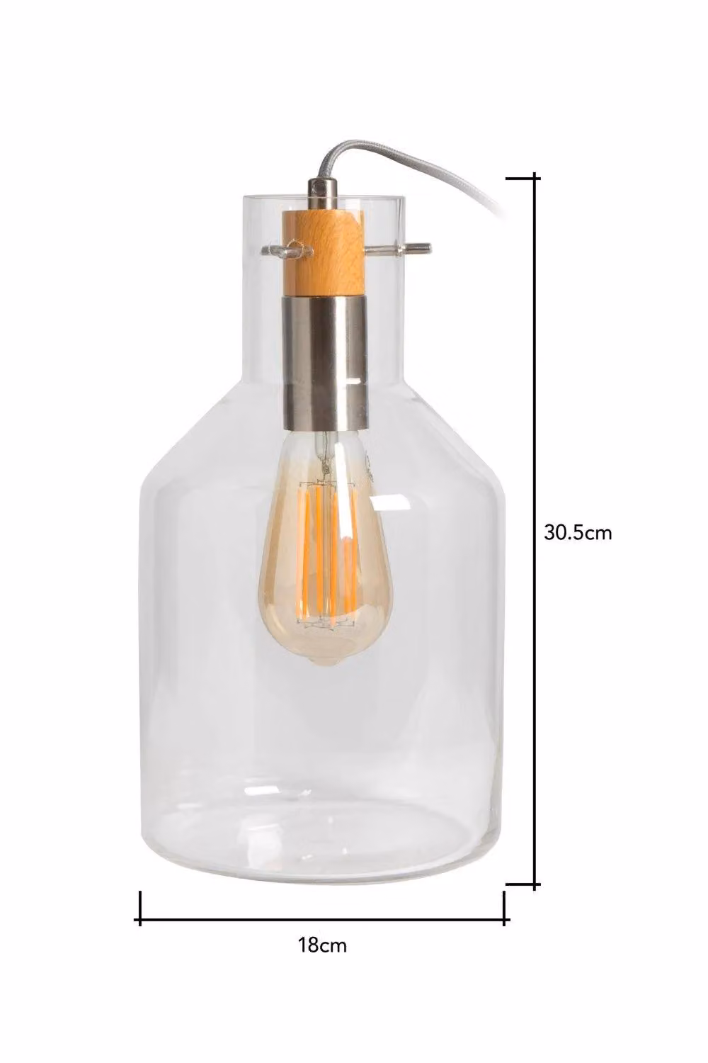 BHS Lighting Holly Table Lamp in Transparent Glass and Chrome – 2