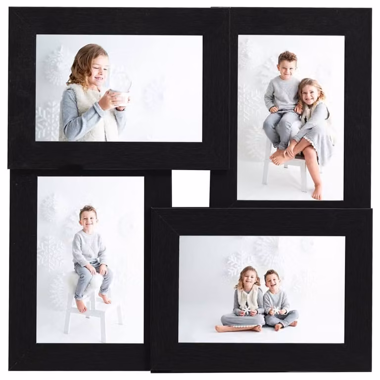 Berkfield Home Modern Collage Photo Frame, Black, for 4 Pictures (13 x 18 cm)