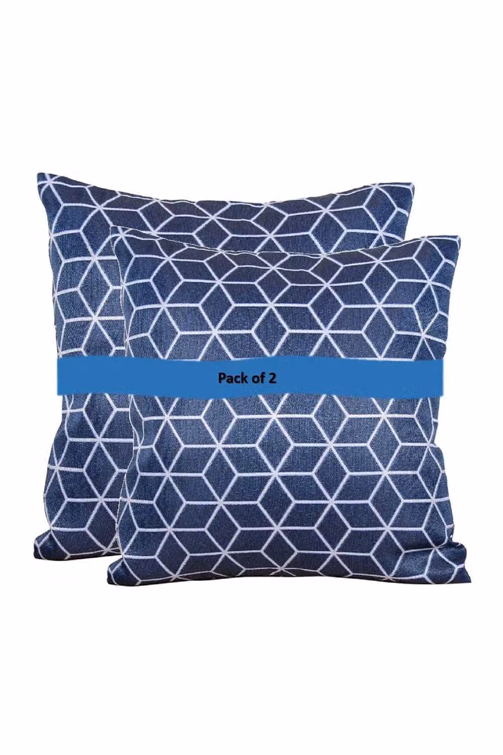 Royalcraft Pair of Blue Graphic Square Outdoor Garden Sofa and Chair Scatter Cushions – 3