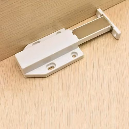 OKODOKO 2 Pack Magnetic Push to Open Catches in Silver Stainless Look Steel for Handleless Kitchen Cabinets and Furniture Doors – 2