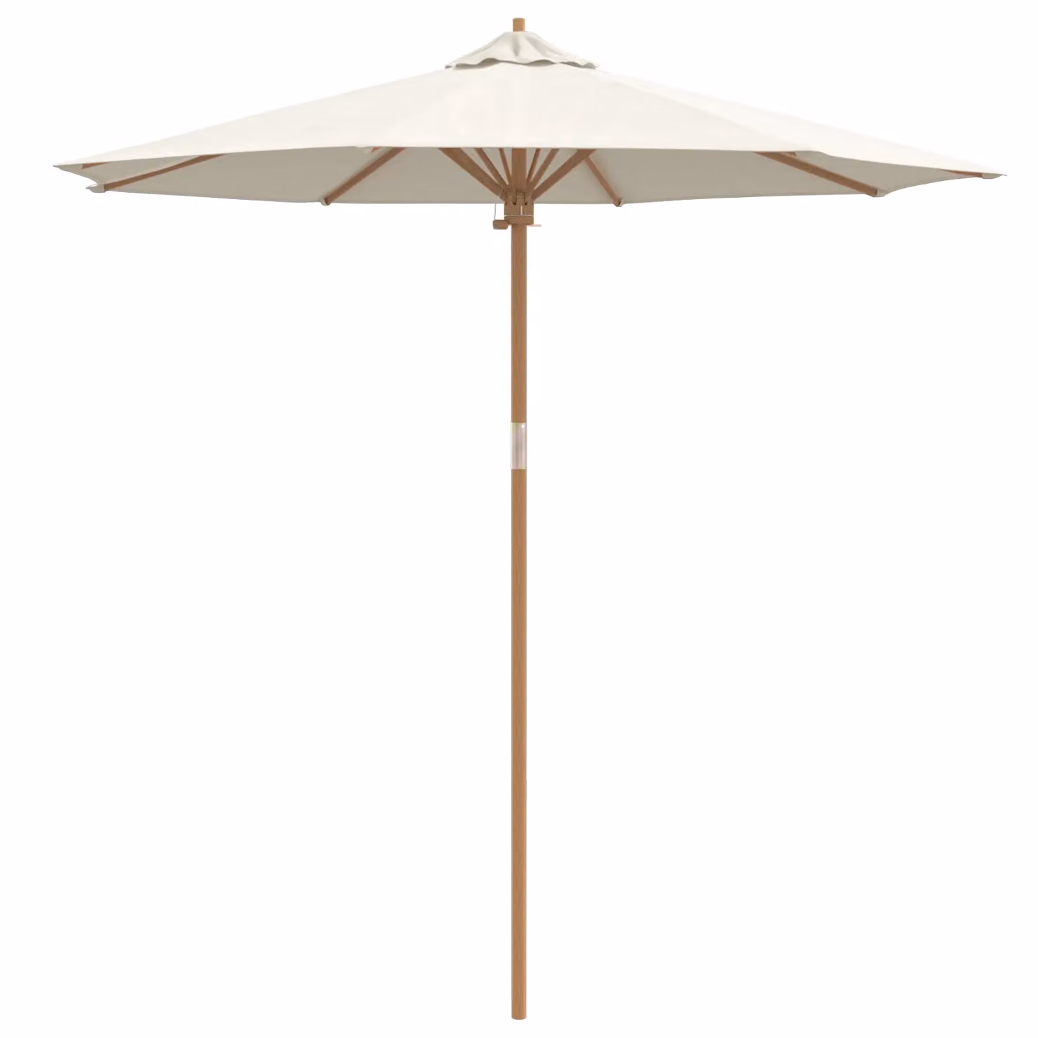 Berkfield Home Garden Bamboo Parasol in White, W/D/H: 240 x 260 cm – 2