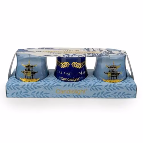Candlelight The Silk Road Collection Tianshui Blue Scented Votive Candles Set of 3 x 100g – 1