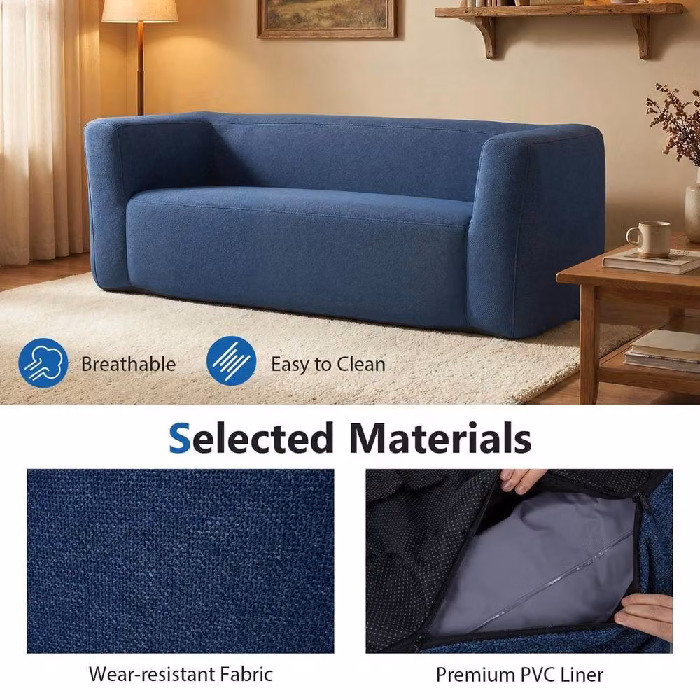 Kelvenix Double Inflatable Portable Blow Up Couch in Blue, W/D/H: 184 x 67 x 42 cm – 3