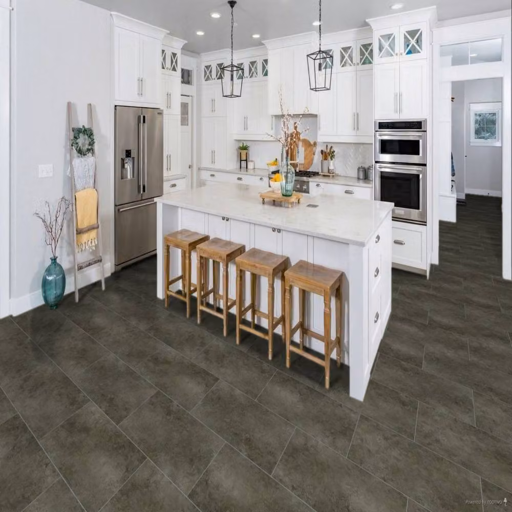 Firmfit ORG Click Lock Luxury Vinyl Tile Plank in Dark Grey, 5.5mm Wood Look – 2