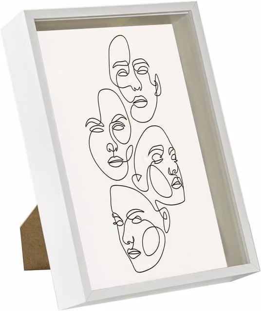 Nicola Spring White A4 Single Rectangular 3D Deep Box Photo Frame