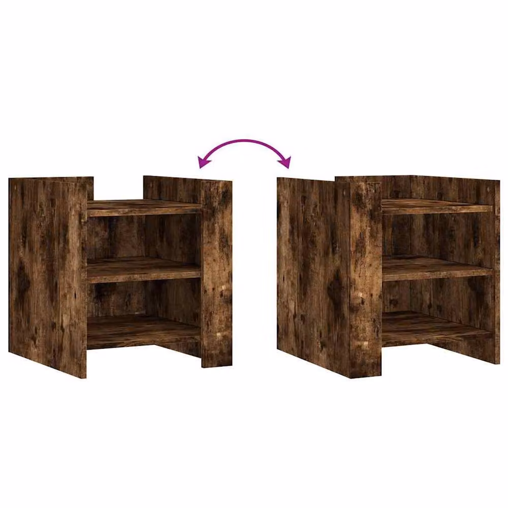 Berkfield Home Bedside Cabinet in Smoked Oak Brown, W/D/H: 45 x 50 x 50 cm – 5