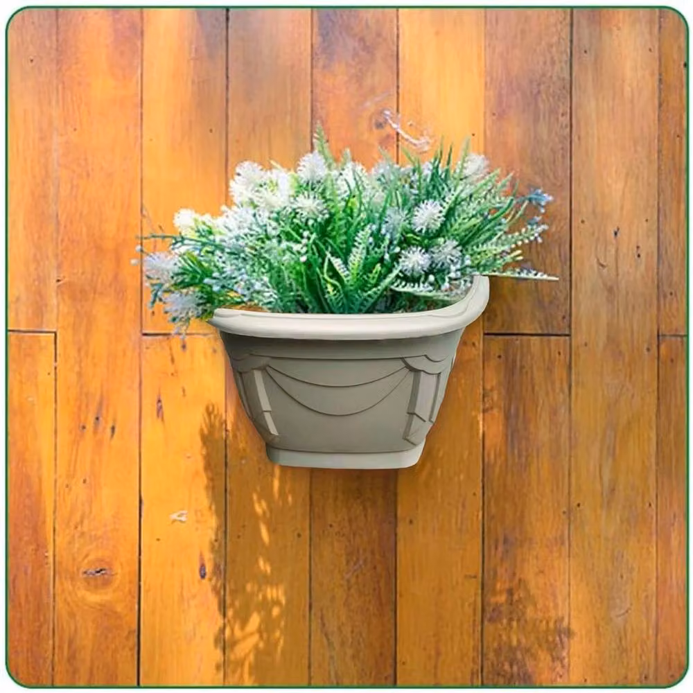 Nordara Set of 6 Plastic Wall Planter Pots in Beige – 2