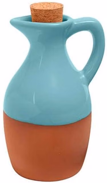 Dexam Sintra Glazed Terracotta Oil Drizzler in Blue and Multicolour Ceramic