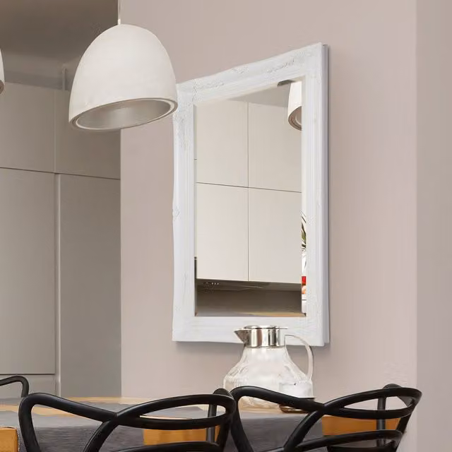 MirrorOutlet Buxton Classic Rectangular White Wall Mirror W: 108 cm, H: 78 cm