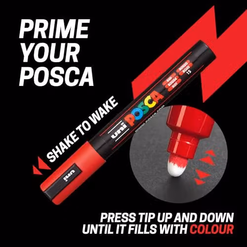 Posca PC-5M Medium Tip Bullet Acrylic Paint Marker Pens, 12 Colour Multicolour Pack – 3