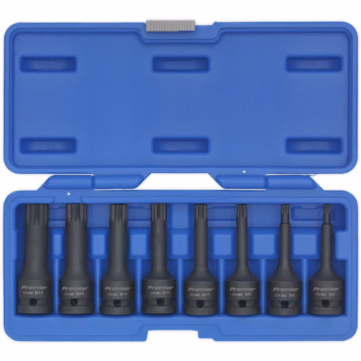 Loops 8 Piece Impact Spline Socket Bit Set, 1/2 inch Square Drive, Black Chromoly Steel – 3