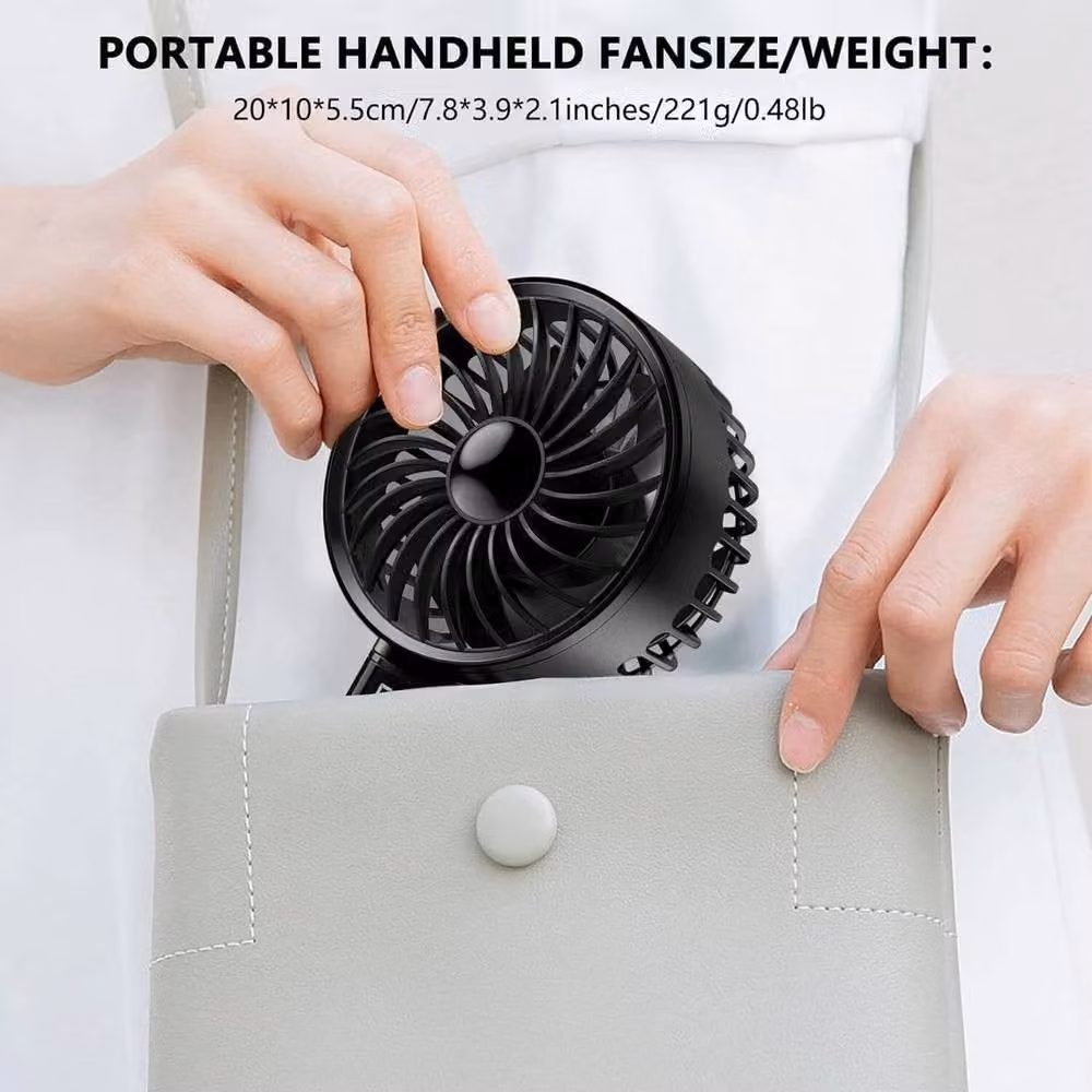 NESTLUNE Rechargeable Mini Foldable Handheld Personal Cooling Fan in Black – 4