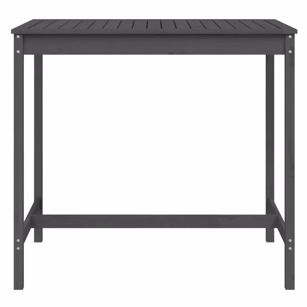 Berkfield Home Grey Rustic Solid Pine Garden Table W/D/H: 121 x 82.5 x 110 cm – 4