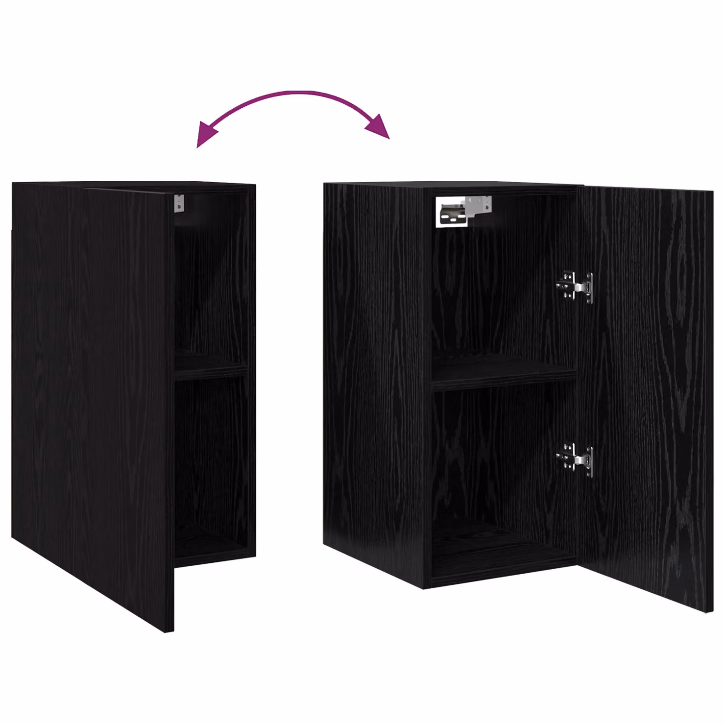 Berkfield Home 4-Piece TV Cabinet in Black Oak, W/D/H: 60 x 30.5 x 30 cm – 5