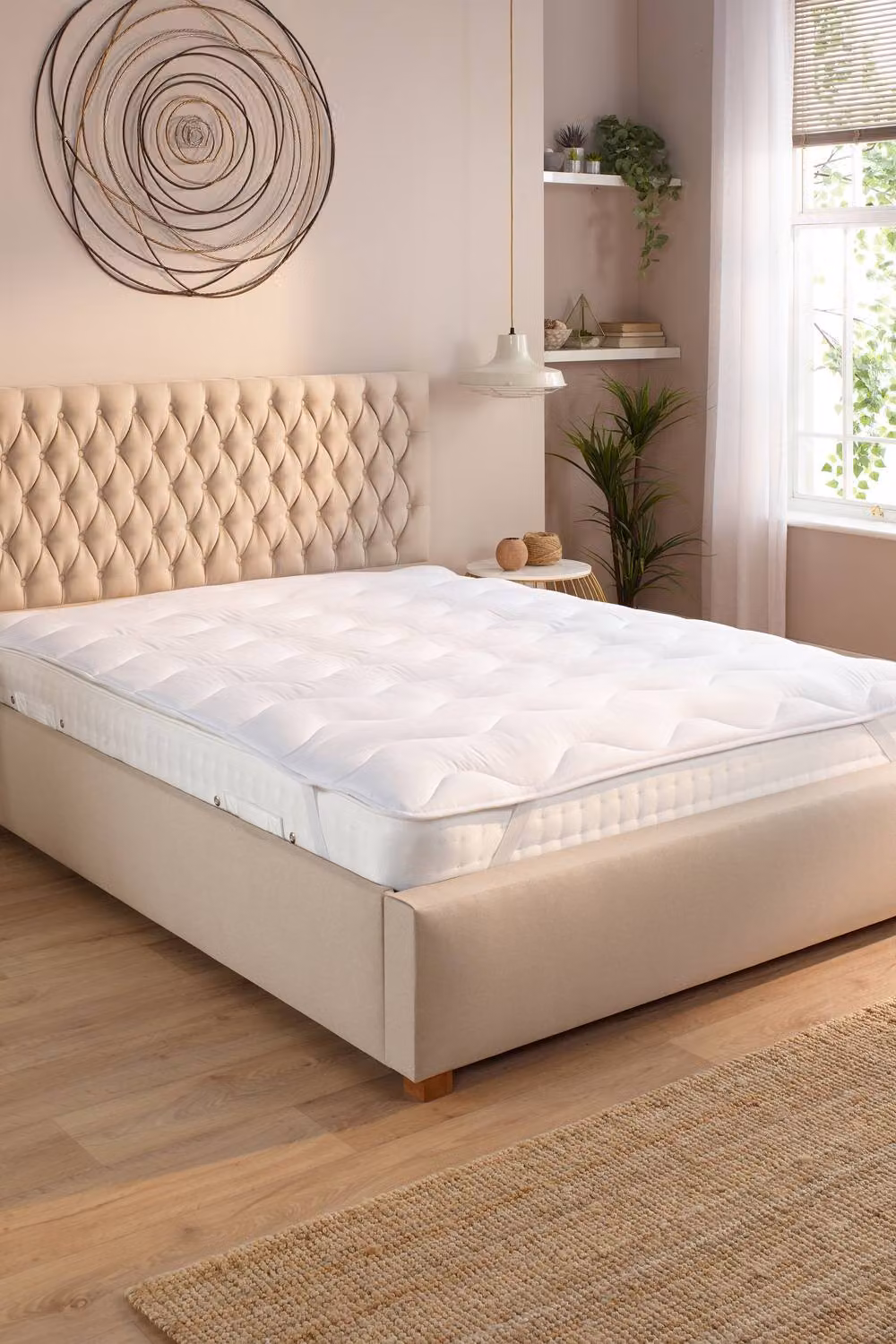 Slumberdown Sleep Soundly Hollow Fibre Mattress Topper in White, Depth: 2.5 cm, Single Fitted – 5
