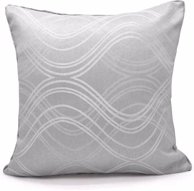 Velosso Clarissa Grey Jacquard Filled Square Cushion, W x D: 43 x 43 cm
