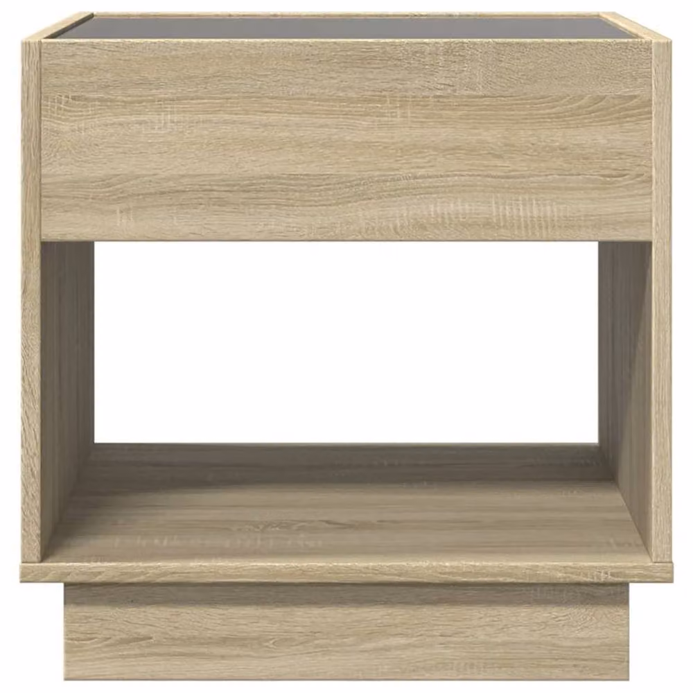 Berkfield Home Infinity LED Coffee Table in Light Oak, W/D/H: 50 x 50 x 50 cm – 4