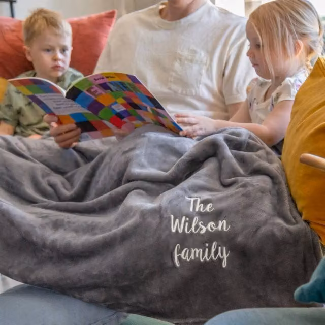 Duncan Stewart Personalised Ultra Soft Grey Polyester Throw Blanket