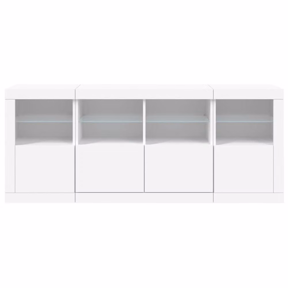 Berkfield Home Modern White Sideboard with Integrated LED Lights, W/D/H: 163 x 37 x 67 cm – 3