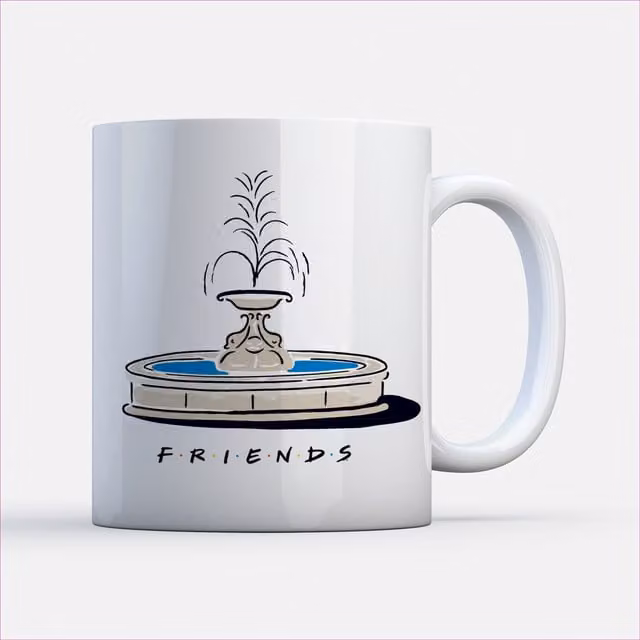Official Friends Ceramic Fountain Mug in White