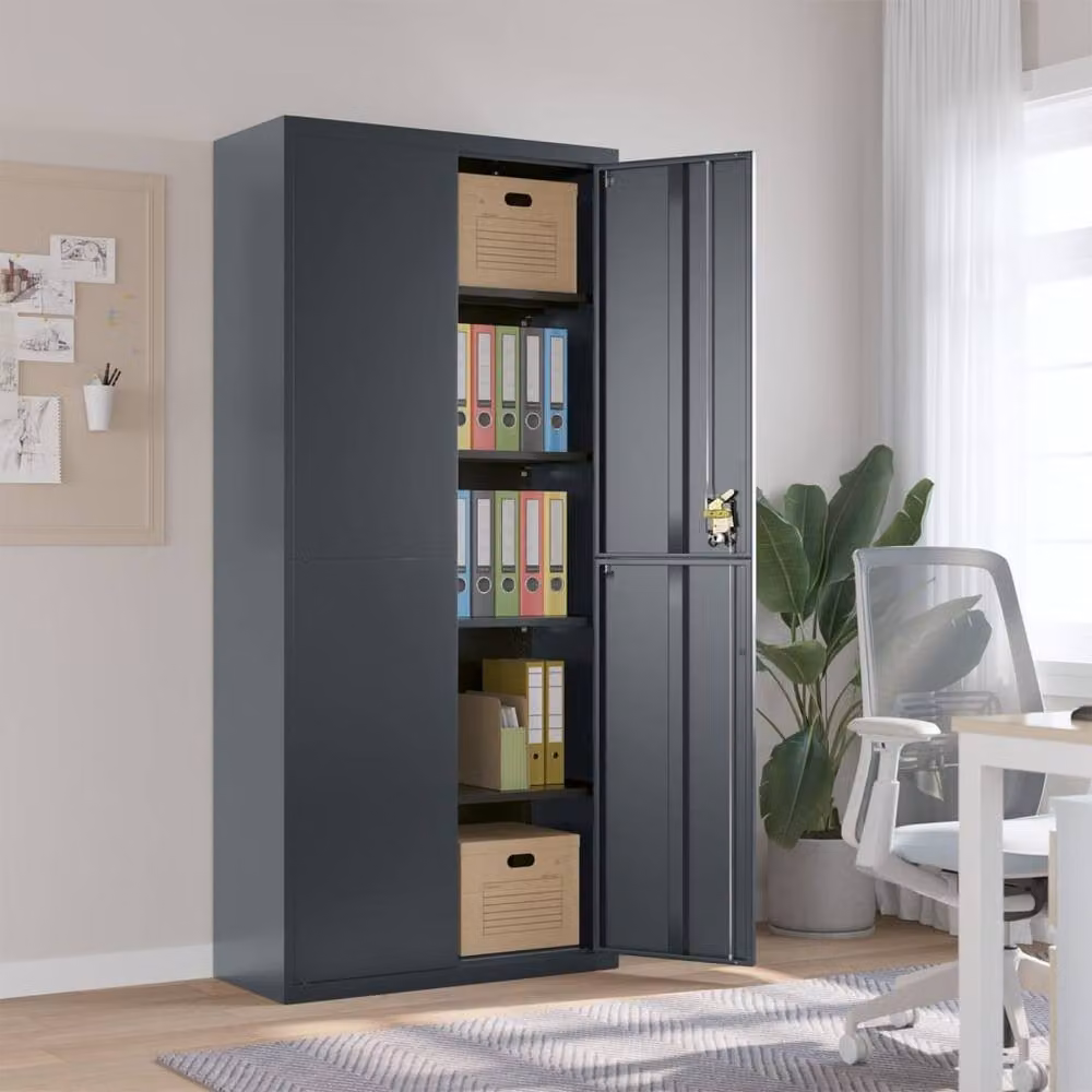 Berkfield Home Durable Steel File Cabinet in Anthracite, W/D/H: 90 x 40 x 200 cm – 2