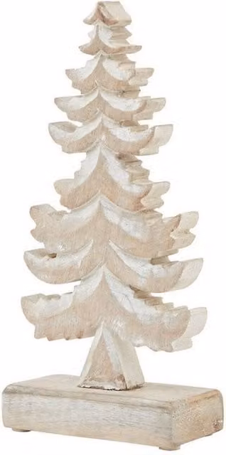 Lemon Pavilion White Wash Collection Tiered Tree Decoration, W13 x L6 x H26 cm, Brown and White